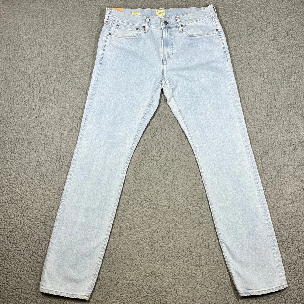 J.Crew 484 Slim Fit Stretch Denim Jeans Light Wash Blue Mens 32x32 BO849